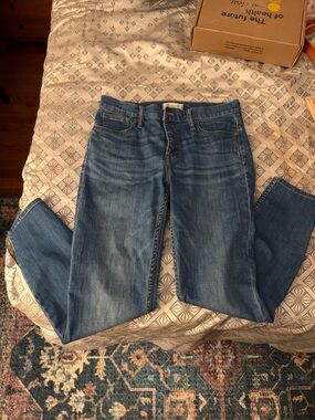 Madewell 9" High Rise Skinny Jeans Mid Wash Side Slit Ankle size 30